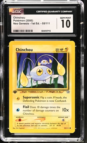 Chinchou (1st Edition) graded CGC 10 for sale on eBay