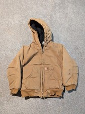 Carhartt Jacket Youth 5 Brown YYJ130 Hooded Quilted Lined Boys Coat