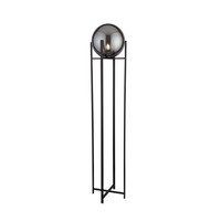 Stehlampe Stehleuchte Wohnzimmer Schwarz Grau E27 159 Cm Glas Metall Retro