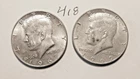 KENNEDY HALF DOLLAR,  40%  SILVER,  1967-P,  1969-D,  ---418