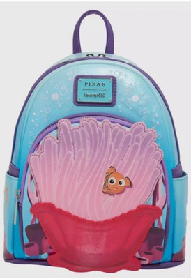 Loungefly Mini Backpack FINDING NEMO Sea Anemone Blue Pink Disney Pixar