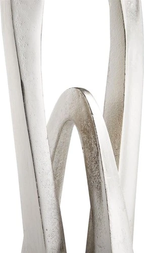 Silver Aluminum Double Arch Sculpture: Modern Elegance - Picture 3 of 3