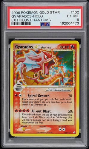 2006 POKEMON EX HOLON PHANTOMS GOLD STAR #102 GYARADOS-HOLO PSA 6