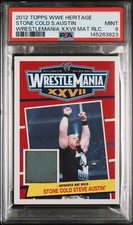 Stone Cold Steve Austin PSA 9 2012 Topps WWE Wrestlemania XXVII Mat Relic POP 3