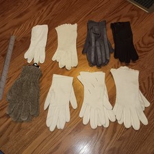 Large Lot 8 Driving Gloves Chinelle Isotoner Van Ranlte Nylon Kid Leather