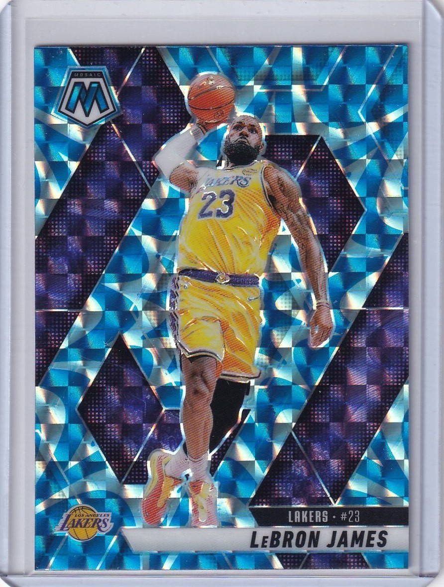 2024-25 Panini Mosaic Lebron James Blue Reactive Prizm #180 Los Angeles Lakers