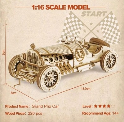 Grand Prix Auto Zum Selbermachen 3D Holzpuzzle Zum Selbermachen Bauspielzeug Kinder Geschenk Modellbausatz