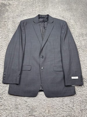 Calvin Klein Blazer Men 42R Gray Wool Hudsons Bay Sports Coat Career Jacket NWT