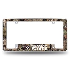 Philadelphia Flyers Chrome Metal License Plate Frame With Mossy Oak Camo Design Philadelphia Flyers Chrome Metal License Plate Frame With Mossy Oak Camo Design