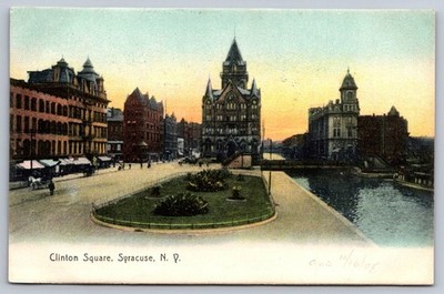 Syracuse NY New York Clinton Square Antique Postcard c.1908 Rotograph Pub.
