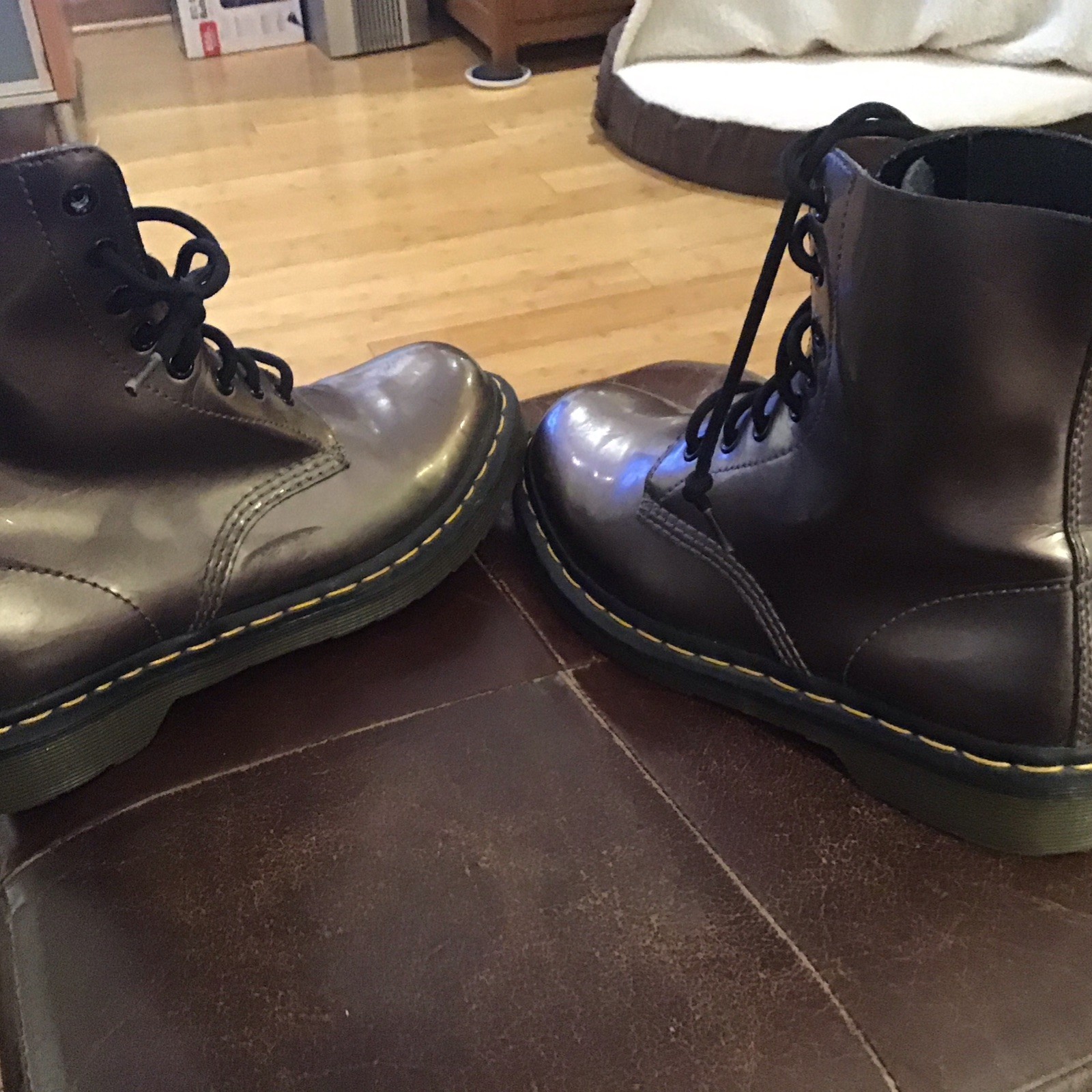 Doc Martens Pascal Ankle Boots  Metallic Gunmetal Unisex 39 Lace Up Air Wair thumbnail 5