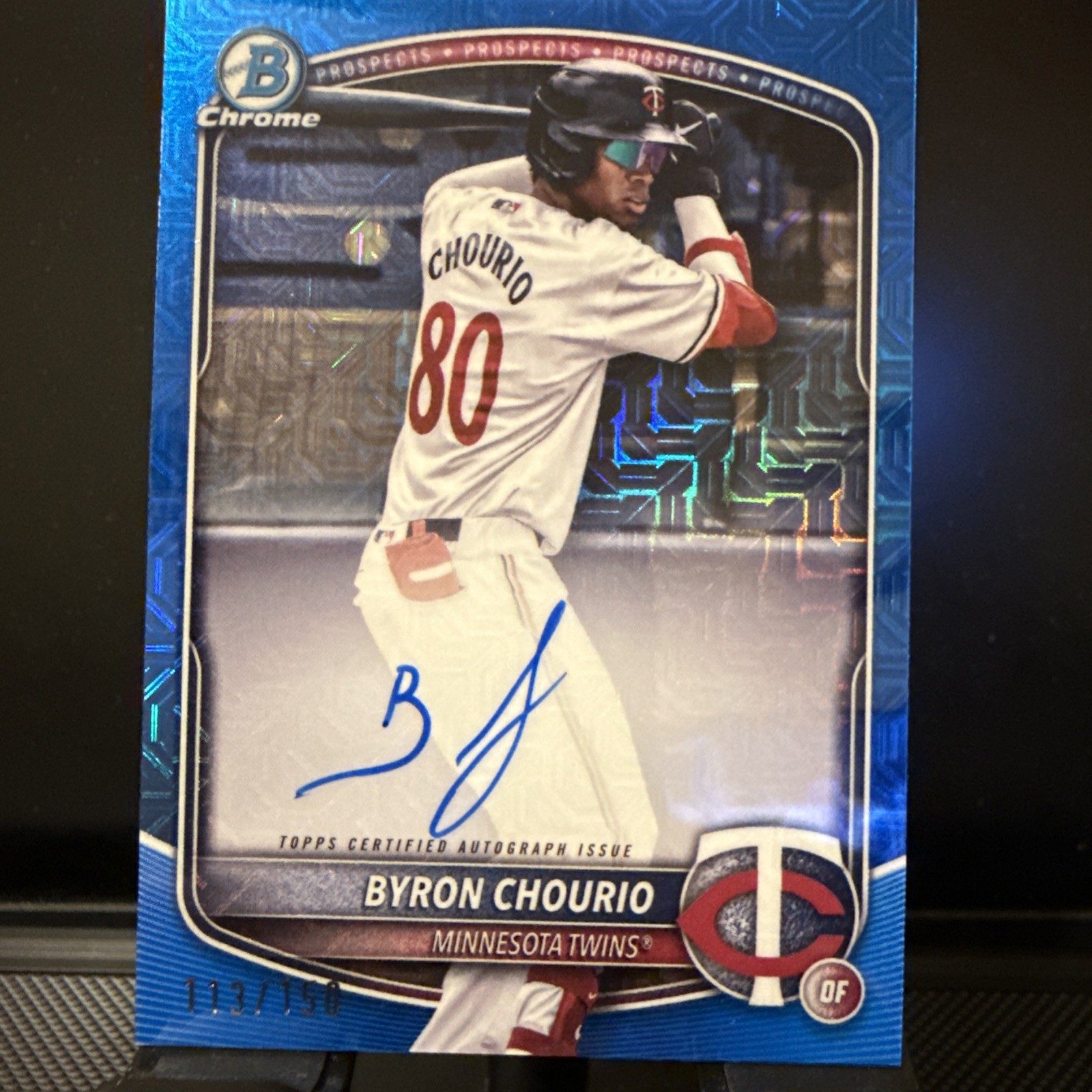2025 Bowman Mega Box Byron Chourio Blue Mojo /150  Auto Minnesota Twins