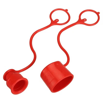 1 Jeu de Bouchon et Bouchon Hydraulique pour Couplage 3/4", Rouge - Photo 1/4