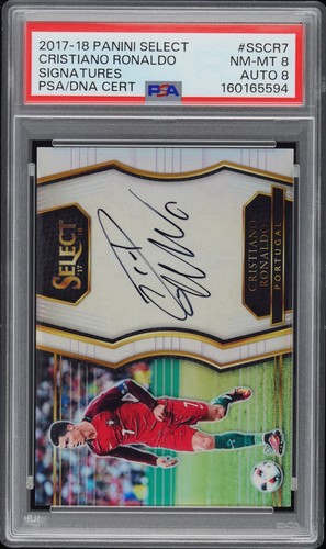 2017 PANINI SELECT SIGNATURES #SSCR7 CRISTIANO RONALDO On Card Auto PSA 8 AUTO 8