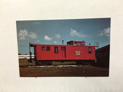Vintage Postcard F.E.C. Caboose Number 715 Florida Pioneer Museum Railroad Train