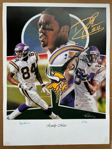 Randy Moss  Limited Edition  24x18 Lithographs Artis Proofs #'D /Signed 3-100.