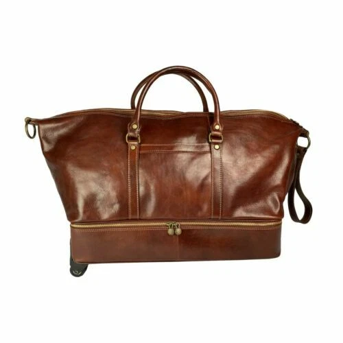 Reisekoffer & -taschen aus Leder mit 2 Rollen