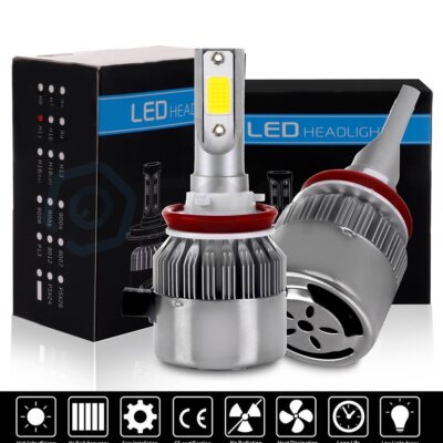 H11 LED Headlight 6000K White 1080W 162000LM Conversion Kit Low Beam High Power