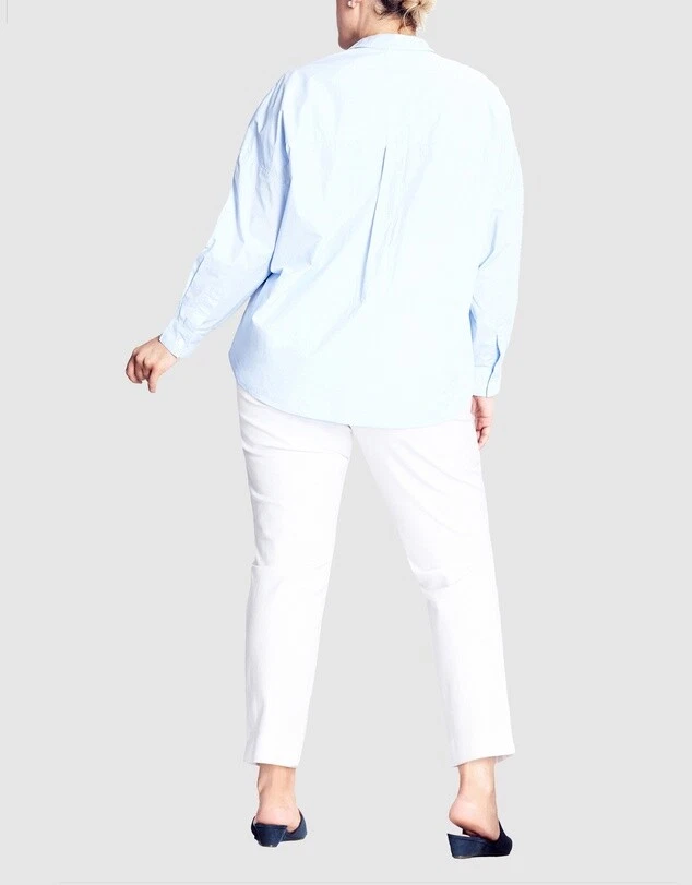 Refinity By City Chic Ladies Isla Shirt Top size 12 16 18 20 22 Colour Pale Blue - image 2 of 4