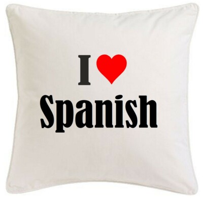 KISSENBEZUG I LOVE SPANISH 40CMX40CM AUS MIKROFASER