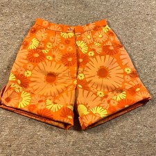 Vintage 70s Fashion Ruth Clarage Jamaica Floral Daisy Shorts Mod Boho XS S Boho