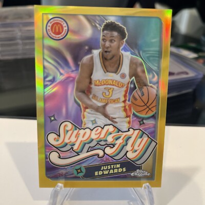 2023 Topps Chrome JUSTIN EDWARDS McDonald s All American Super Fly Gold SSP /50