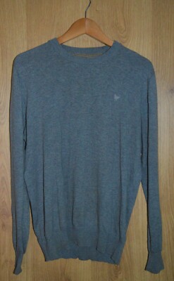 John Partridge England Pullover 100% Baumwolle Grau - Medium M