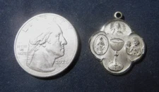 Sterling Silver Four Way Medal for First Holy Communion