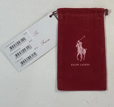 Ralph Lauren Polo Cologne Gift Bag Pouch Felt Burgundy Bag Only New
