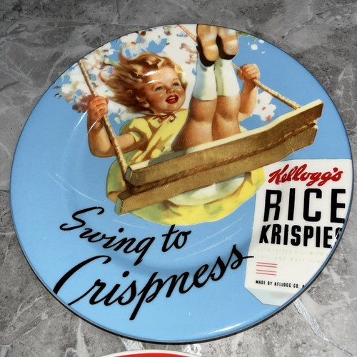 Kelloggs Rice Krispies x2 Cereal Swing to Crispness Plate 21cm 2005 Retro - Foto 3 di 5