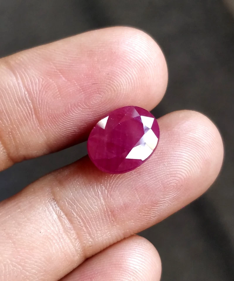 Deep Red Unheated Ruby 12x8 mm oval cut loose Gemstone natural and genuine Ruby - Image 3 of 4