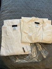 2 White Cherokee Scrubs Unisex Lab Coats 1446 WHT Size M