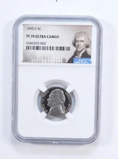 1990-S PF70 Jefferson Nickel NGC Special Label