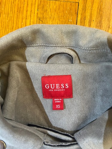 Guess Cropped Moto Zipper Jacket Gray XS - Picture 2 of 11