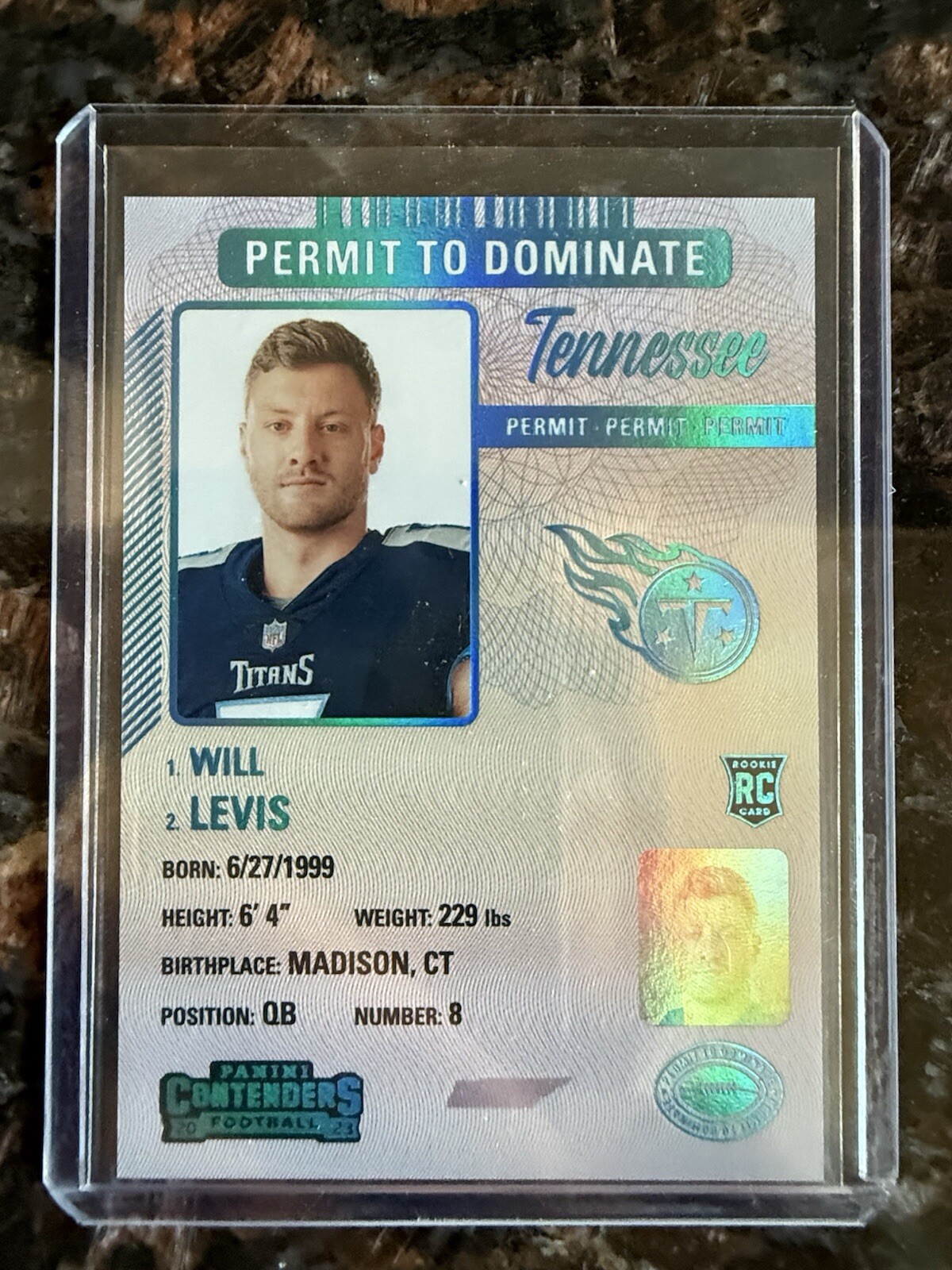 2023 Panini Contenders - Permit to Dominate #39 Will Levis (RC)