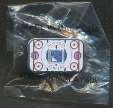 VINTAGE 1989 LIL' SPORTS BRAT NEW YORK RANGERS RINK ENAMEL HOCKEY PIN MIP
