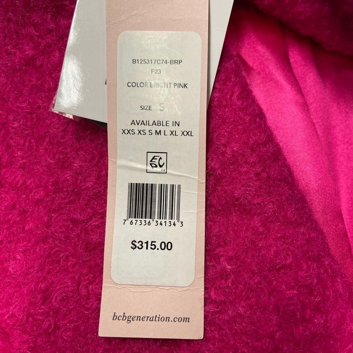 BCBG Double-Breasted Bouclé Walker Coat Womens Size S Bright BCBG Double-Breasted Bouclé Walker Coat Womens Size S Bright