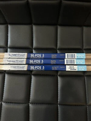 New Lucas Milhaupt 95060 Sil Fos 5 Silvaloy 5% Silver 28 Rods 1 Pound Solder