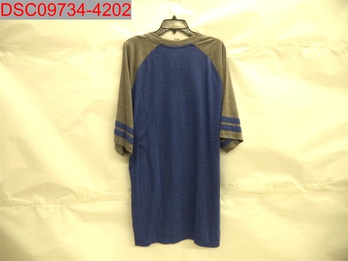 MLB Big & Tall Men's Blue/Grey Chicago Cubs Two-Stripe Raglan T-Shirt, Size XLT - 第 2/7 張圖片