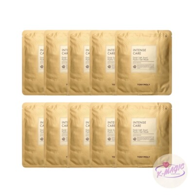 Tonymoly Intense Care Gold 24k Snail Hydro Gel Mask 10Pcs Anti Aging Moist Glow