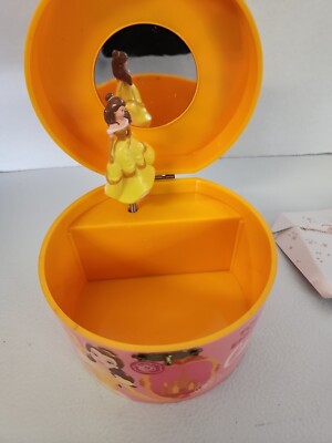 Disney Beauty & The Beast Spinning Belle Jewelry Music Box WORKS +