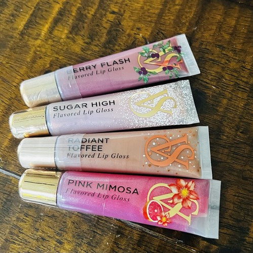 4 Victoria's Secret Flavor Lip Gloss Berry Flash Sugar High Radiant Toffee - Picture 2 of 2