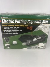 JEF World of Golf Electric Putting Cup with 9 ft Foam Green Golf Trainer No Flag