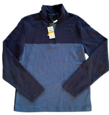 NWT MEN'S PERRY ELLIS SMALL 89 RETAIL NAVY BLUE QUARTER ZIP SWEATER SWEATSHIRT