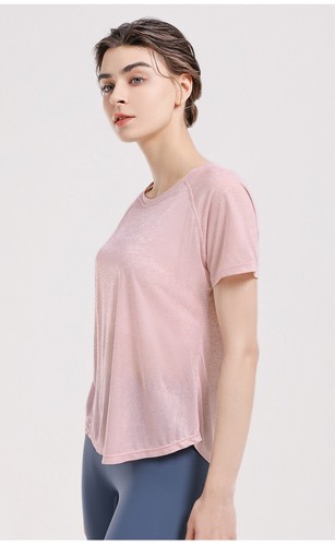 Damen-Trainingsshirts schnelltrocknend Laufen weich cool transparent kurzärmlig Fitness-Shirts - Bild 37 von 41