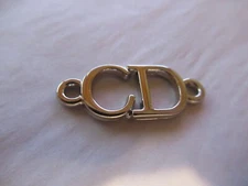 DIOR ZIPPER PULL CHARM  SILVER  tone metal  28X12mm