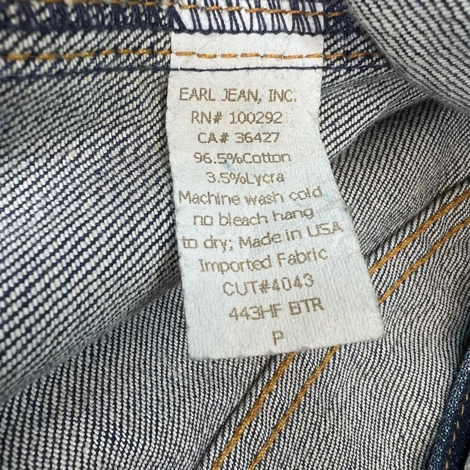 Chaqueta vaquera Earl Jean para mujer azul hasta la cintura botón solapa bolsillos cuello EE. UU. S Foto 4 de 4