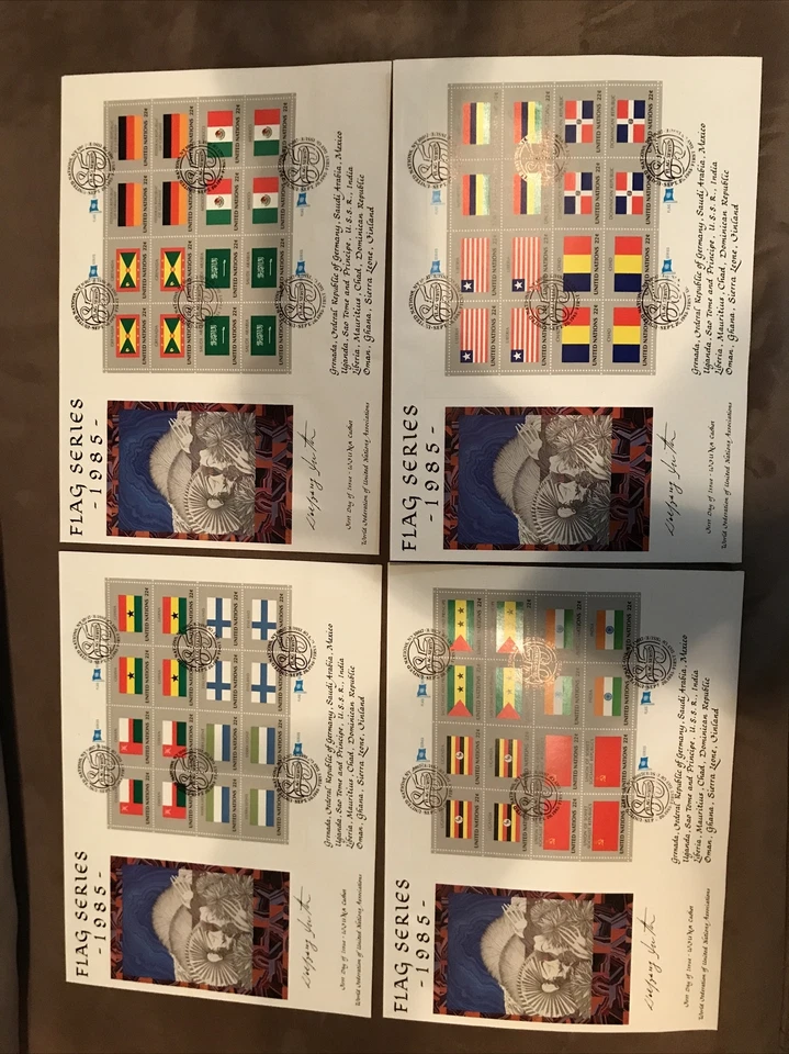 1985 Flag Series Stamps. First Day Issue. World Federation Of UN Associations. - Image 2 of 2