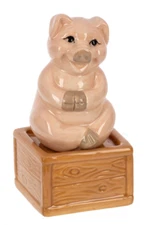 GANZ Salt & Pepper Shakers Pig NEW ER73641  1 3/4" W. x 1 3/4" D. x 3" H.