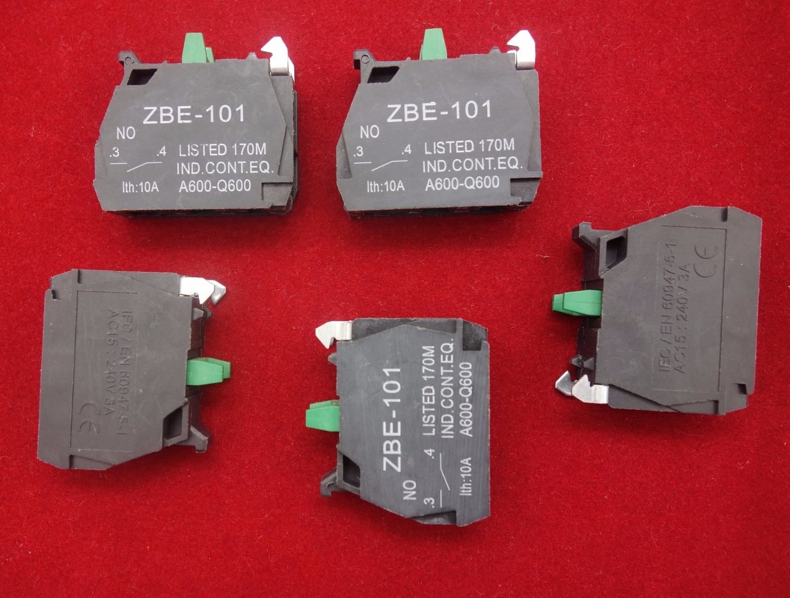 100PCS Fits ZBE-101 N/O Normal Open CONTACT BLOCK for XB4 XB5 Products ZBE101